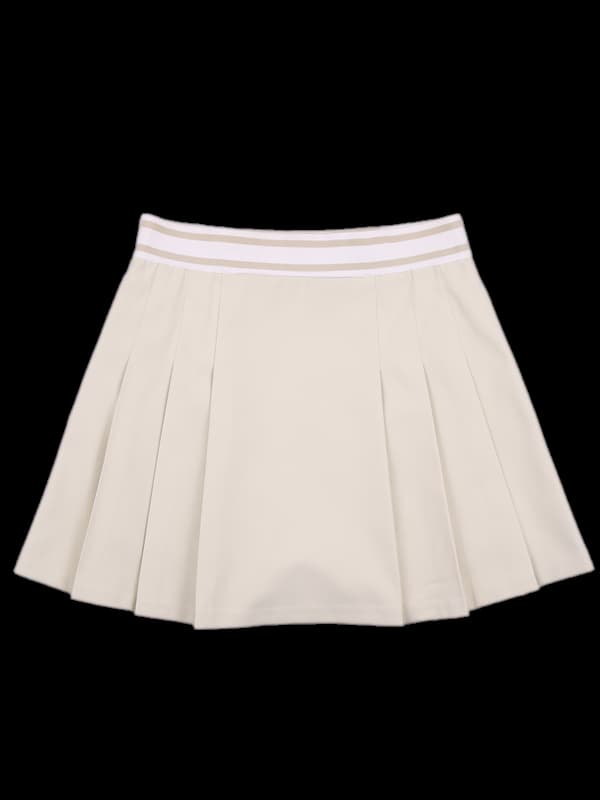 로고 밴딩 주름 스커트