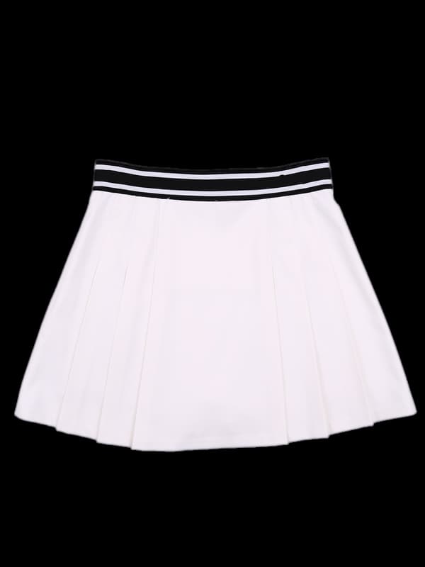 로고 밴딩 주름 스커트