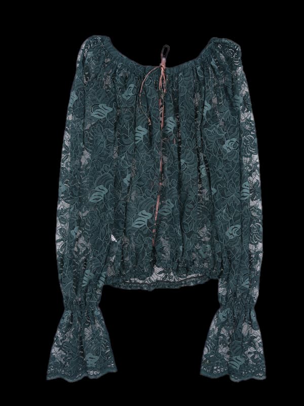 플라워 시스루 블라우스