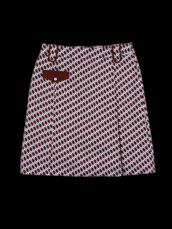 패턴 트임 미디스커트