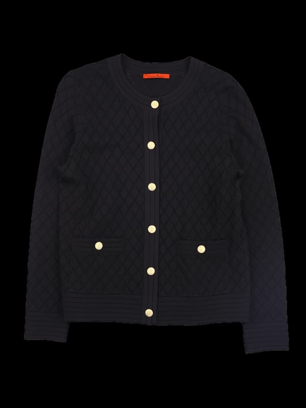 펄단추 장식 긴팔가디건