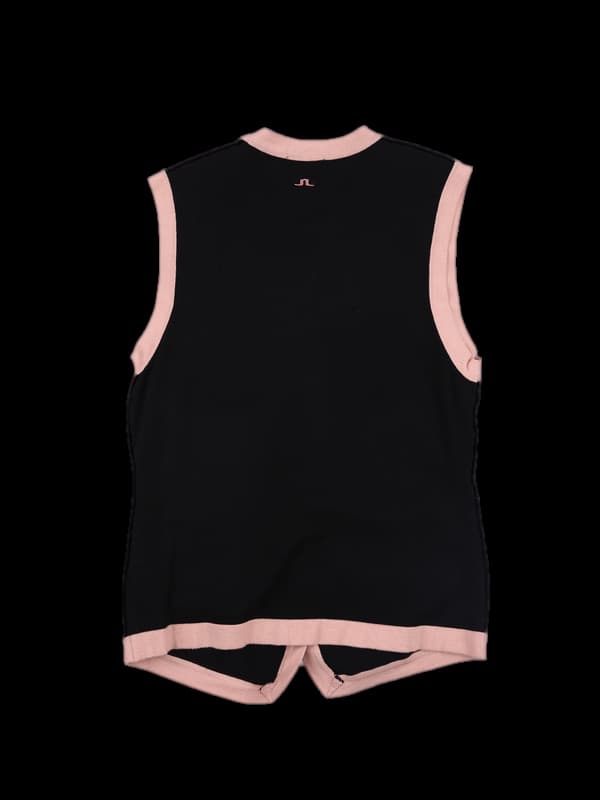 단추 배색 니트 베스트