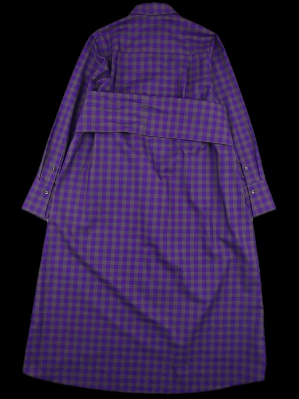 코튼 체크 롱 원피스