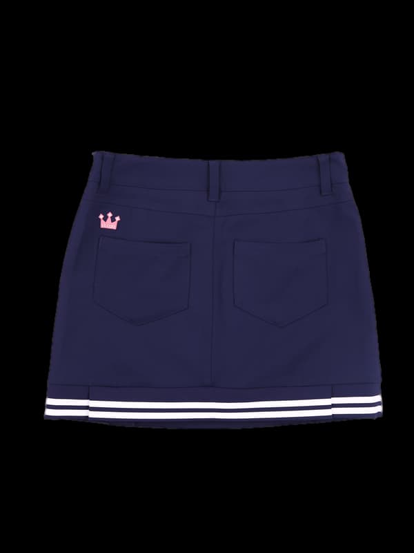 스트라이프 주름 스커트