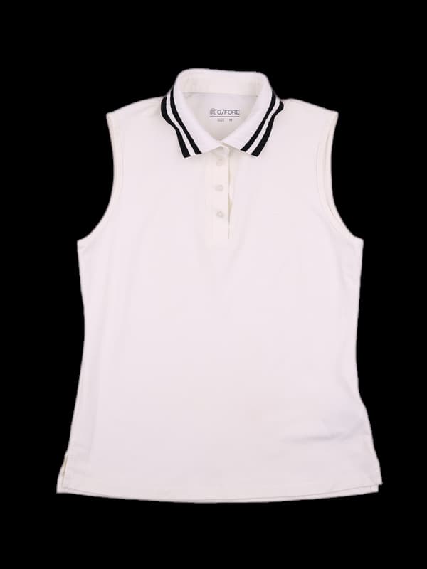 배색 카라 민소매