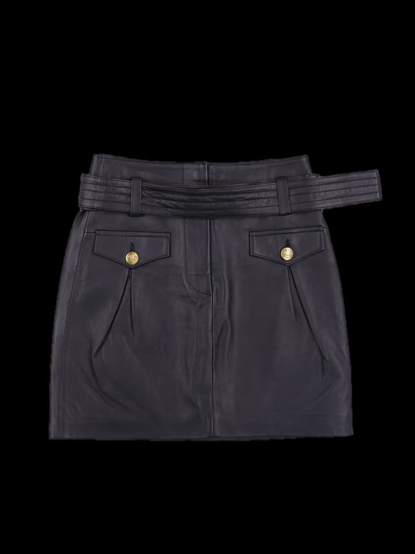 가죽 포켓 미니스커트
