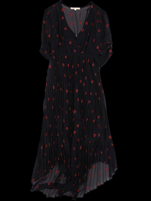 하트패턴 플리츠 원피스