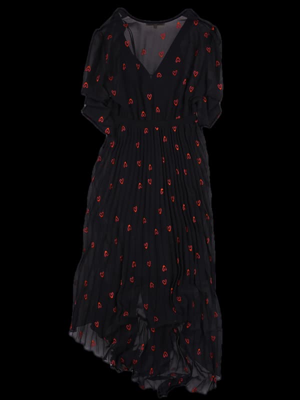 하트패턴 플리츠 원피스