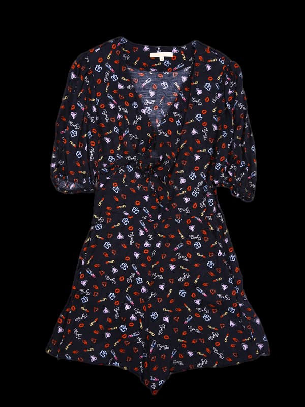 레이온 패턴 점프수트