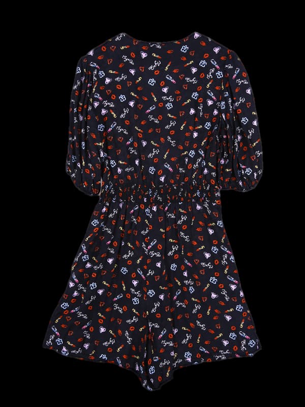 레이온 패턴 점프수트