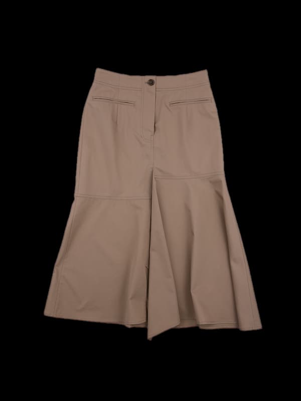 코튼 사선 롱 스커트