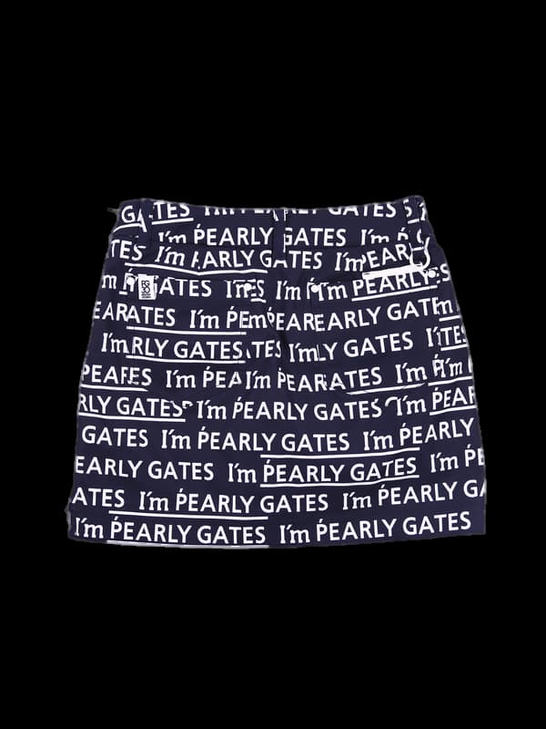 로고 패턴 트임 스커트