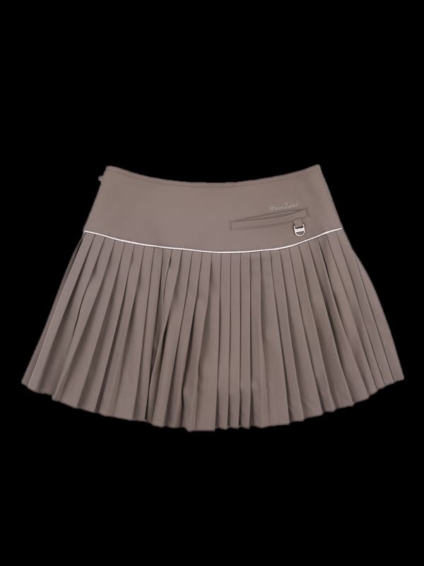 로고 플리츠 스커트