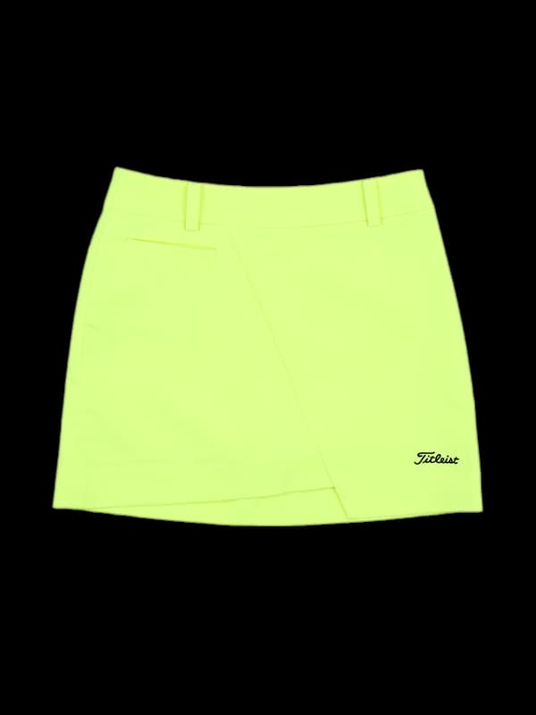 로고 사선 언발 스커트