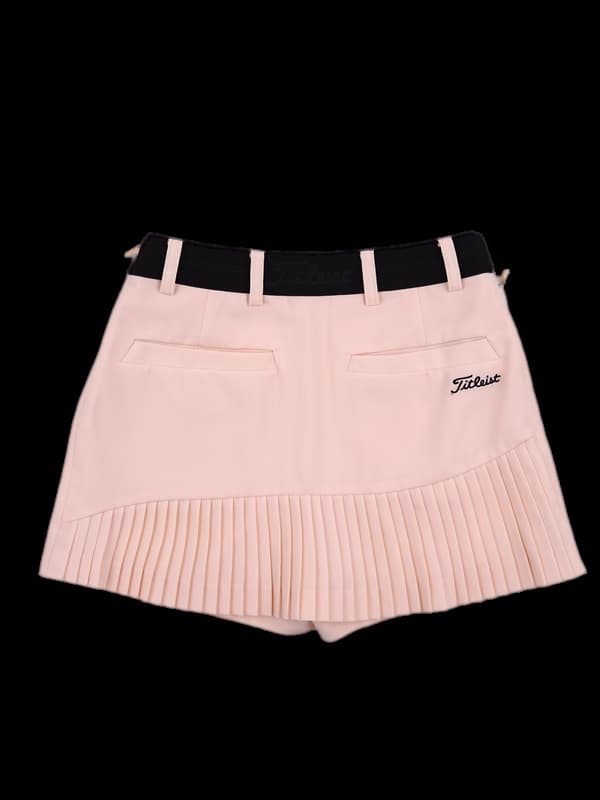 로고 밴딩 플리츠 스커트