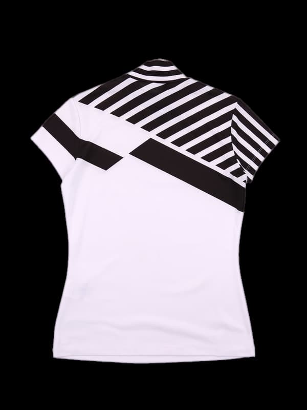 스트라이프 하이넥 반팔