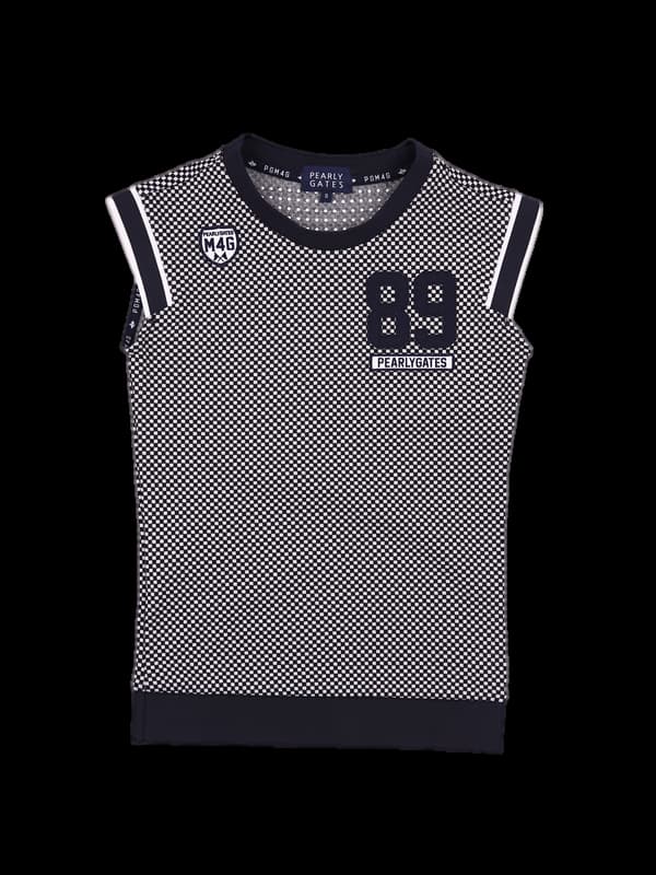 아크릴 체크 니트베스트