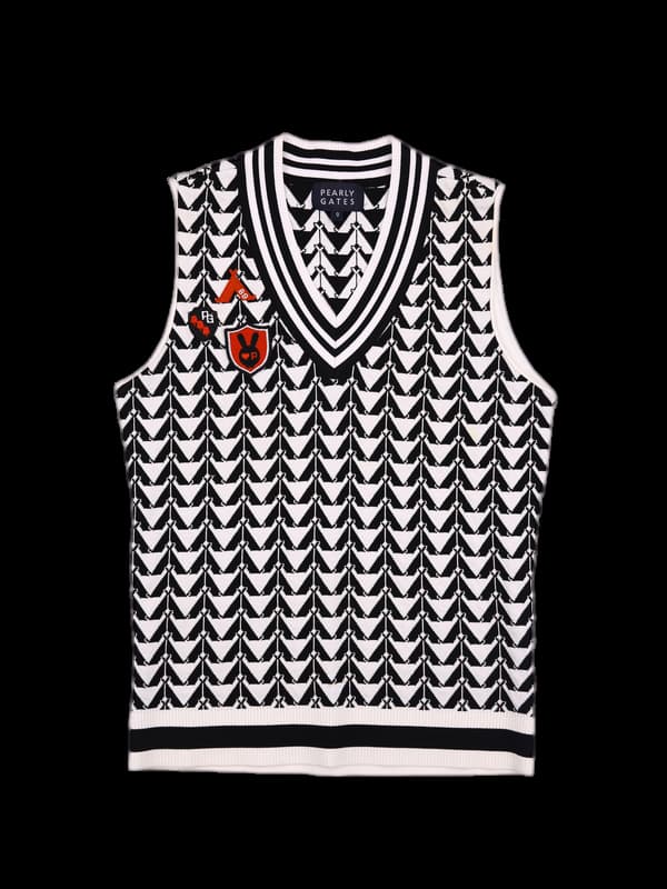 로고 하트 패턴 니트베스트