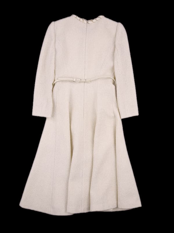 단추 장식 트위드 원피스