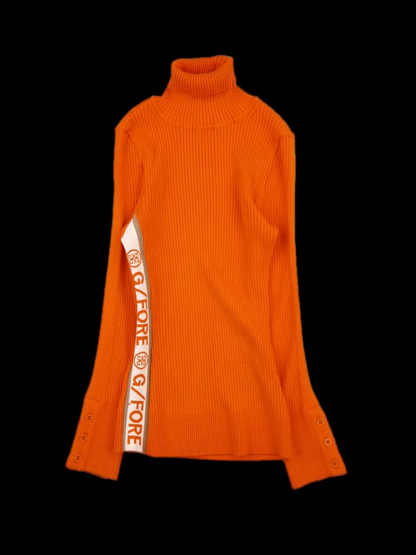 사이드로고 골지 긴팔니트