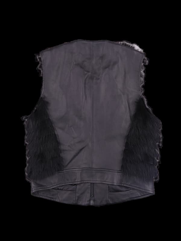 퍼 가죽 베스트집업