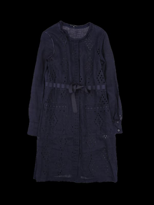 시스루 패턴 벨트 포인트 원피스