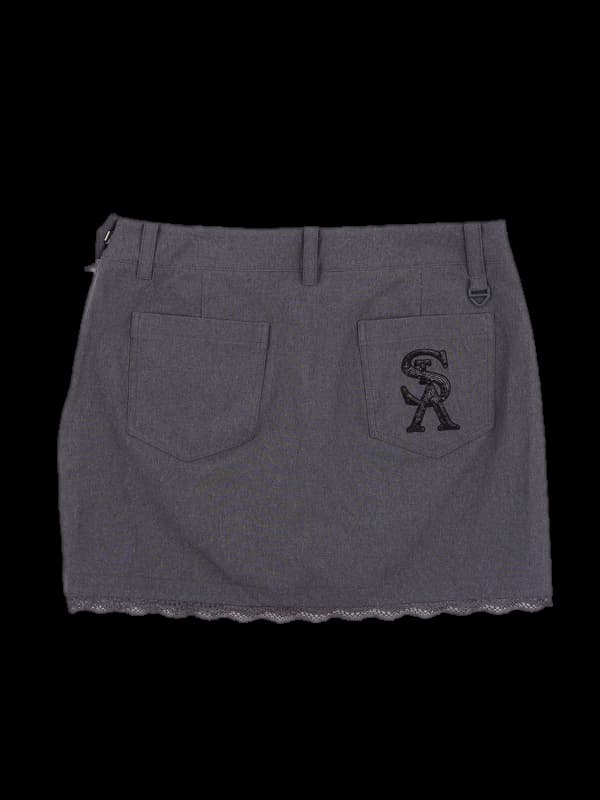 레이스 단추포인트 스커트