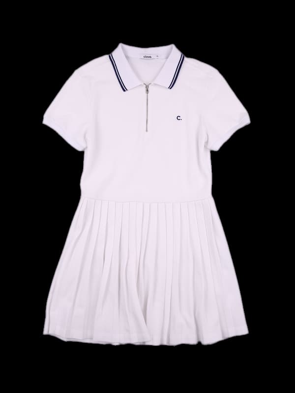 코튼 반팔 플리츠 원피스