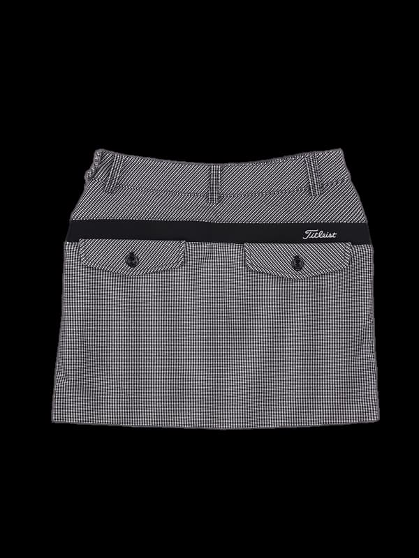 로고 체크 나일론 스커트