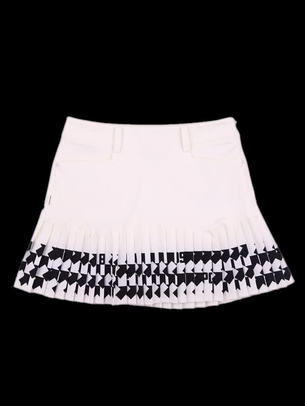 로고 패턴 플리츠 스커트