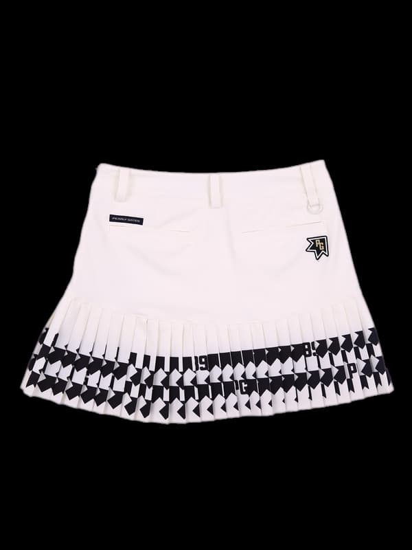 로고 패턴 플리츠 스커트