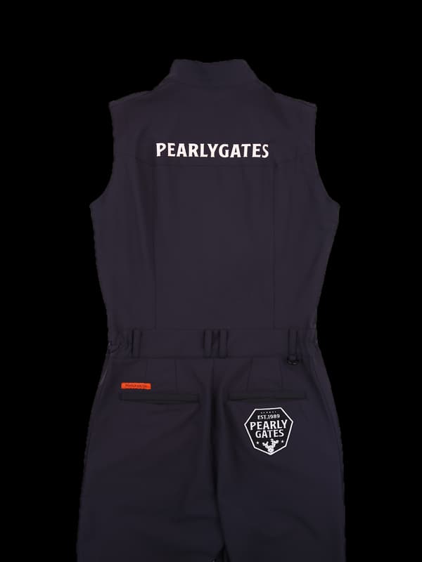 로고 집업 민소매 점프수트