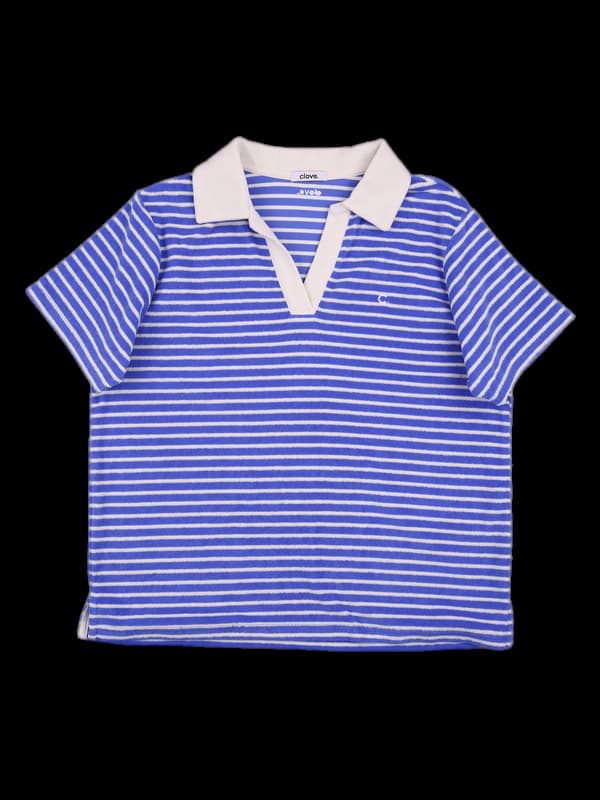 코튼 스트라이프 카라 반팔