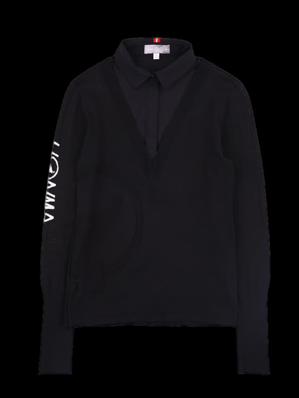 빅로고 셔츠 카라니트