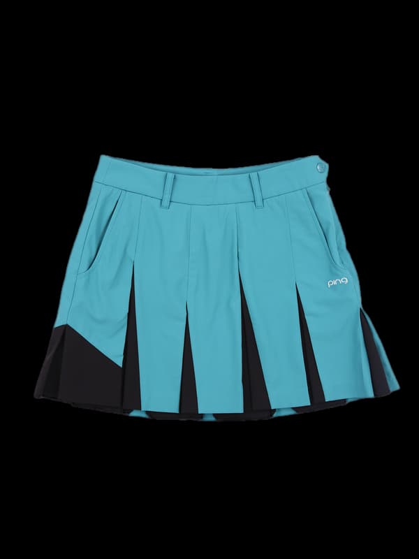 투톤 주름 스커트