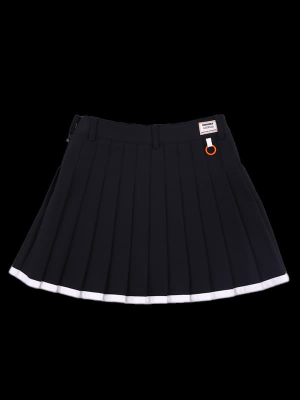 로고 나일론 플리츠 스커트