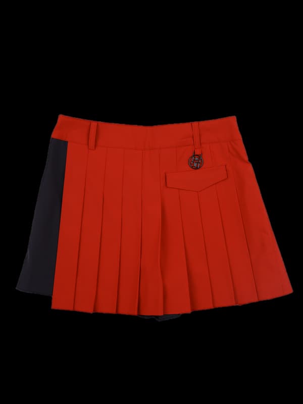 사이드 로고 주름 스커트팬츠