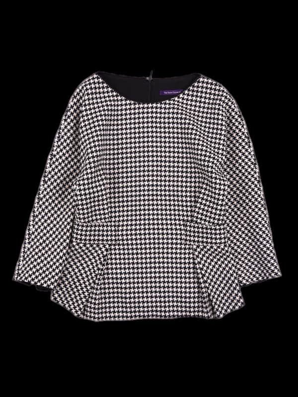 패턴 플레어 블라우스