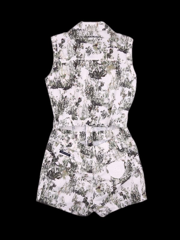 로고 허리트임 민소매 점프수트