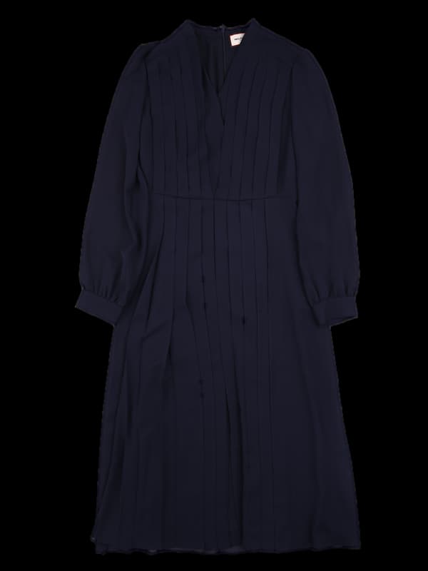 폴리 주름 롱원피스