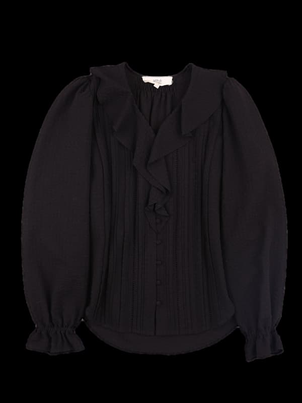 프릴 긴팔 블라우스