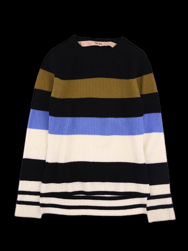 울 스트라이프 니트