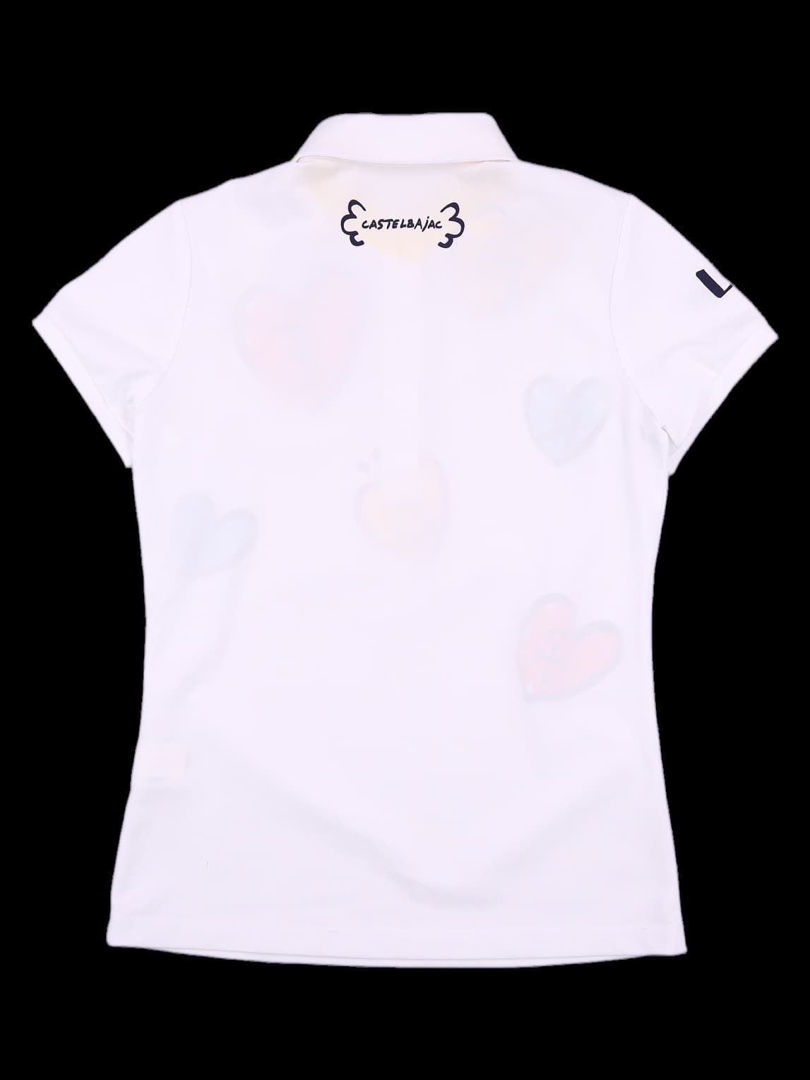 하트 프린팅 카라 반팔