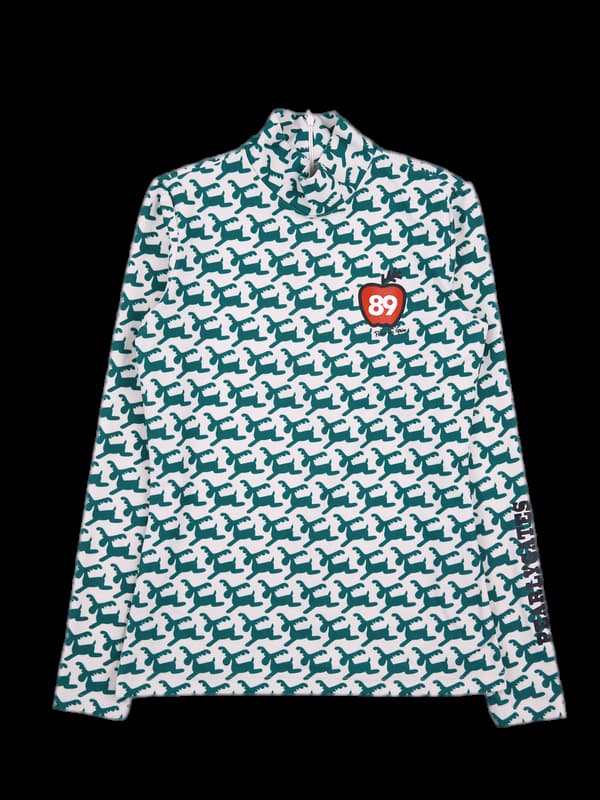 패턴 하이넥 긴팔