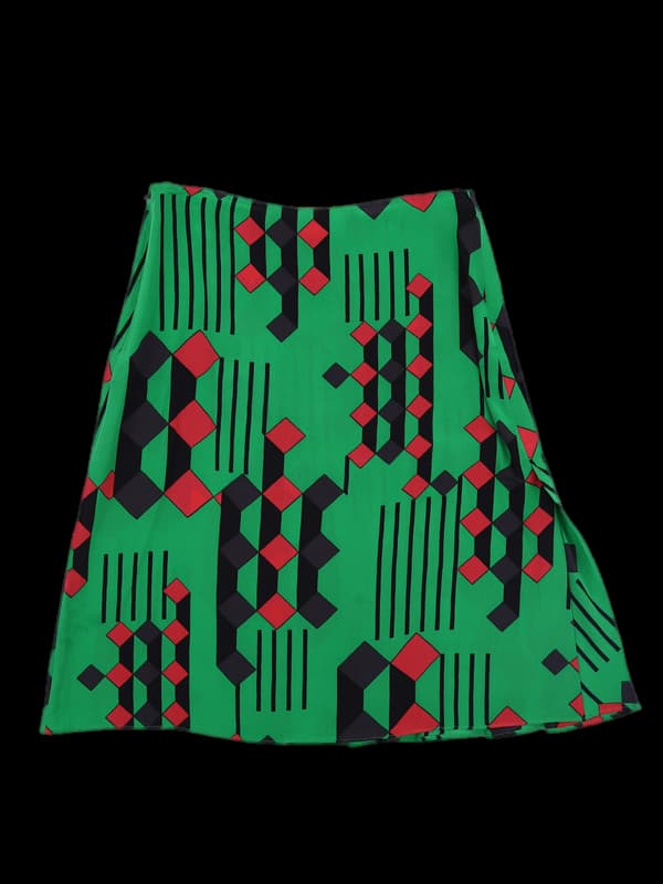 패턴무늬 미디스커트