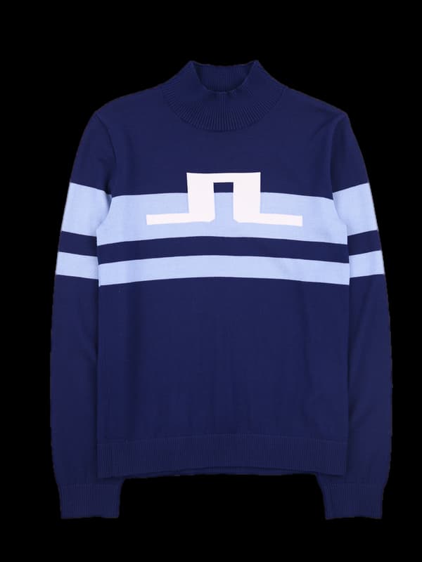 빅로고 배색 긴팔니트