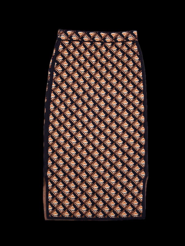 패턴무늬 니트 스커트