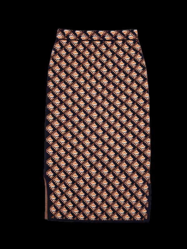 패턴무늬 니트 스커트