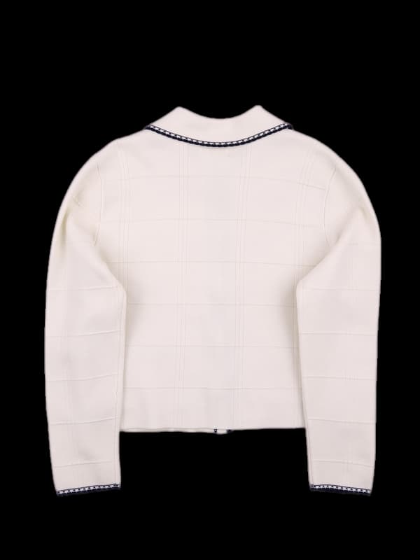 진주 포인트 카라 가디건