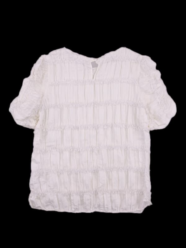 레이스 무늬 반팔 블라우스